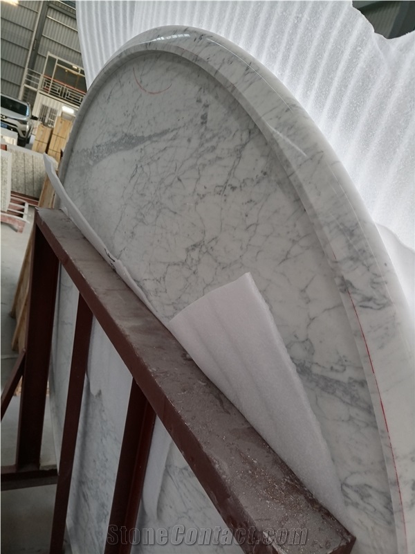 Bianco Carrara Fabricate Ogee Round Table Tops