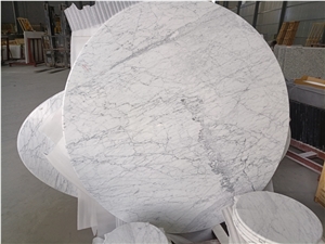 Bianco Carrara Fabricate Ogee Round Table Tops