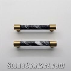 Carrara White Marble Handle Knobs Cabinet Kitchen