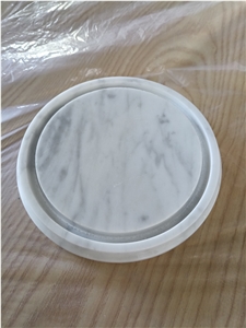 White Marble Carrara Candle Home Decorative Trys