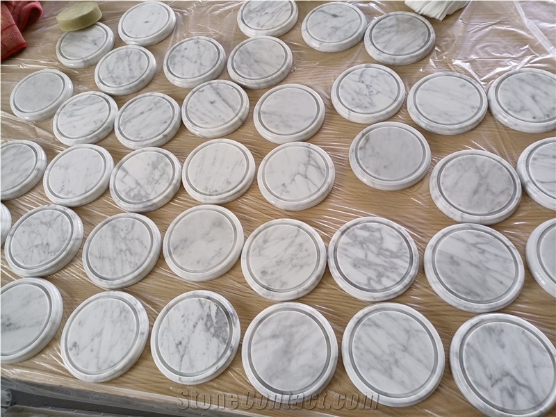 White Marble Carrara Candle Home Decorative Trys