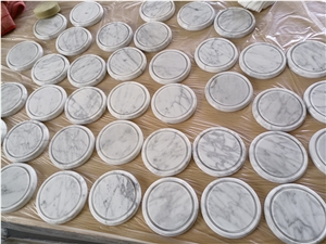 White Marble Carrara Candle Home Decorative Trys