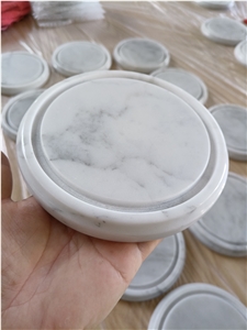 White Marble Carrara Candle Home Decorative Trys
