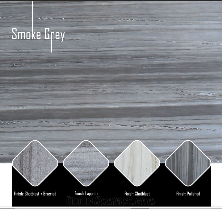 Smoke Grey Wooden Vein Quartzite Slabs
