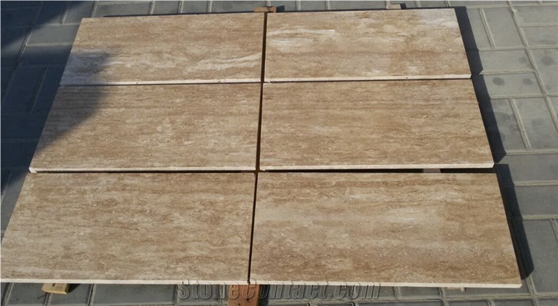 Light Travertine Tiles Filled and Polished