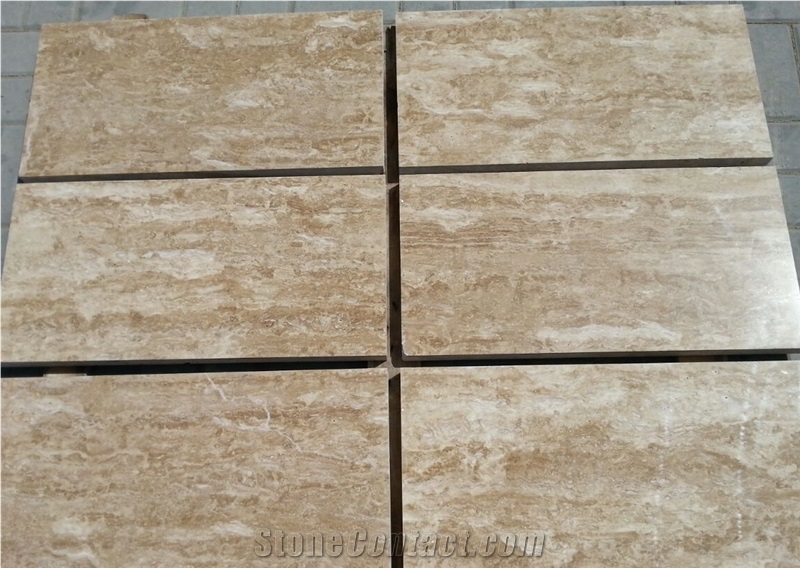 Light Travertine Tiles Filled and Polished