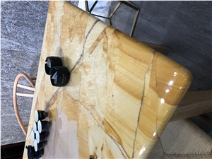 Teak Wood Marble Table Top