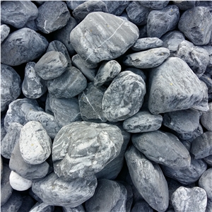 Black Color Tumbled Pebble Stone for Landscaping
