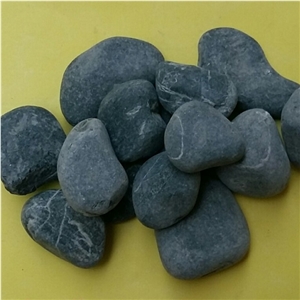 Black Color Tumbled Pebble Stone for Landscaping