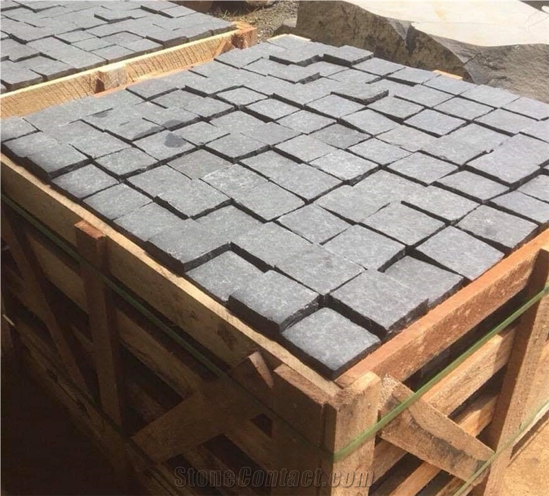 Cobbles Basalt Pavers, Viet Nam Grey Basalt