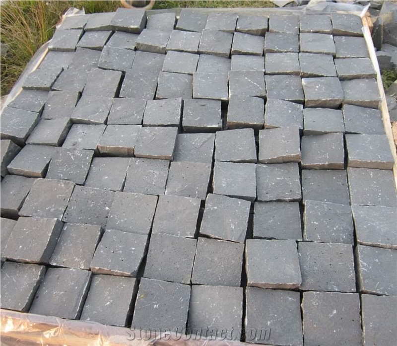 Cobbles Basalt Pavers, Viet Nam Grey Basalt