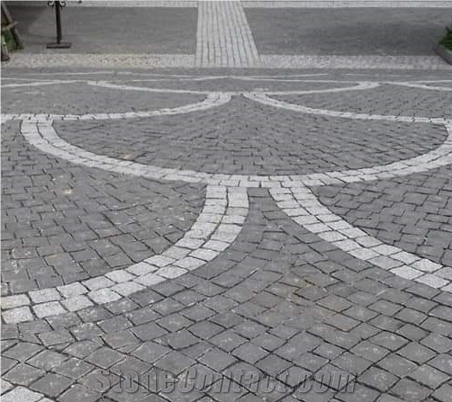 Cobbles Basalt Pavers, Viet Nam Grey Basalt