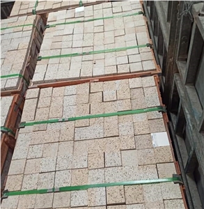 Granite Brick Stone Paver, Sun Golden Granite Cobblestone