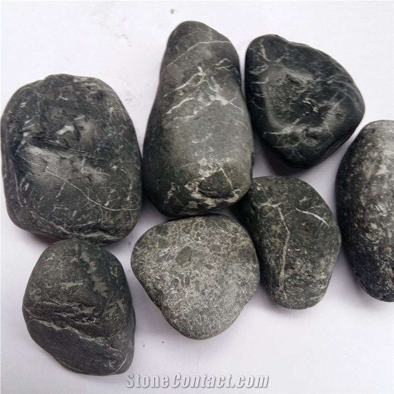 Natural River Stone Black Pebble for Decoration