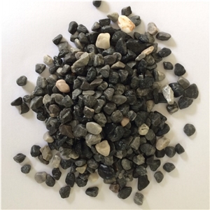 Small Tumbled Black and White Decorative Pebble