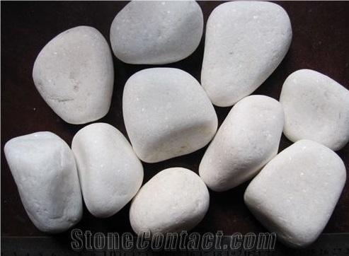 Snow White Limestone Decorative Pebble Paver