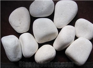 Snow White Limestone Decorative Pebble Paver