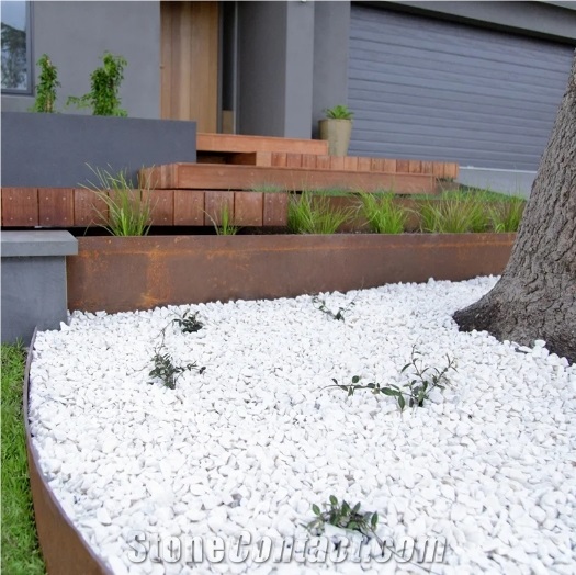 Snow White Limestone Decorative Pebble Paver