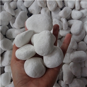 Snow White Limestone Decorative Pebble Paver