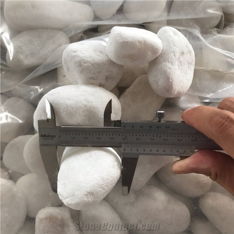 Snow White Limestone Decorative Pebble Paver