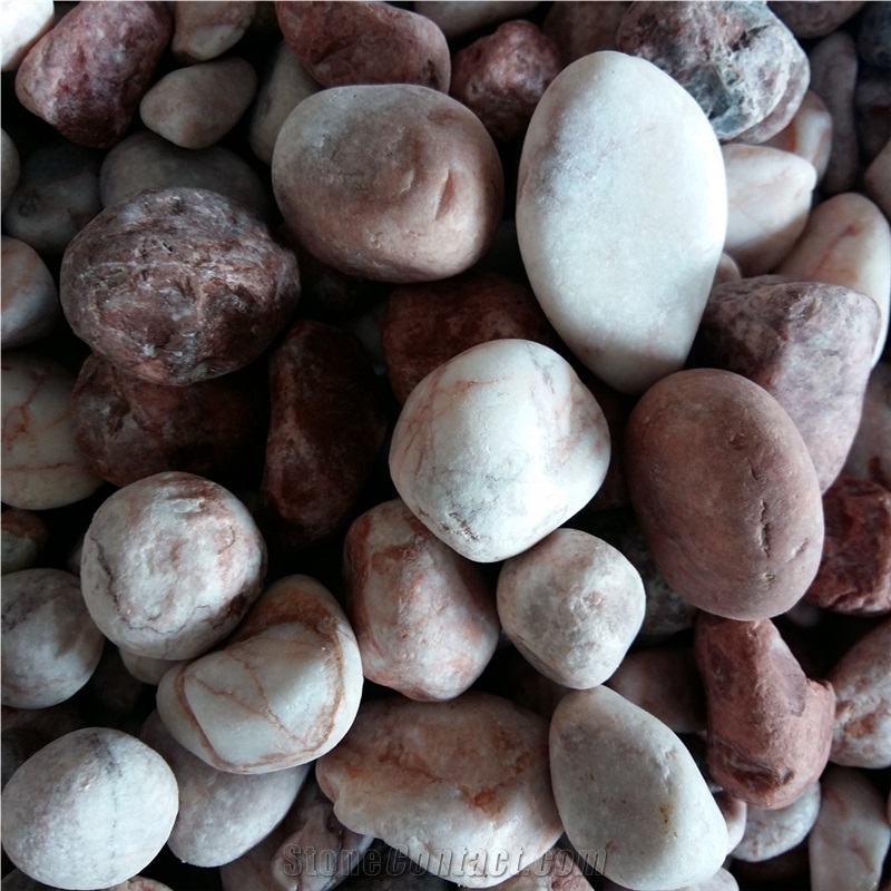 White Color Tumbled Pebble Stone for Landscaping