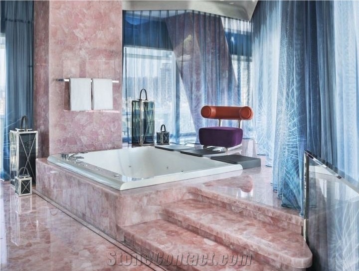 Crystal Pink Semiprecious Stone Slabs