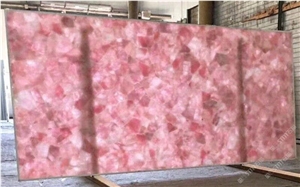 Crystal Pink Semiprecious Stone Slabs