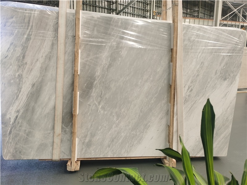 Evian Ash White Marble Slabs