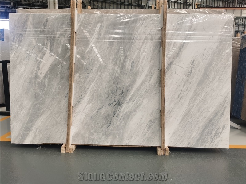 Evian Ash White Marble Slabs