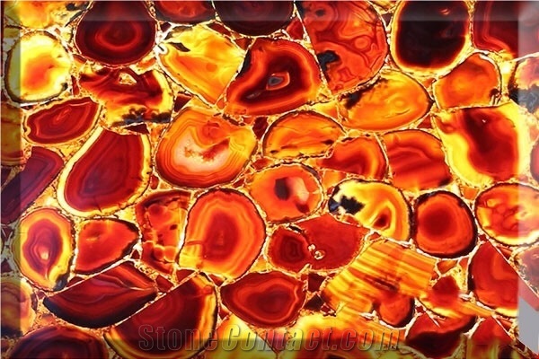 Red Agate Semiprecious Stone Slabs