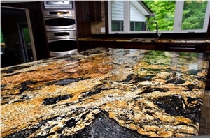 Shinny Gold Granite Island Tops Shinny Gold Granite Island Tops