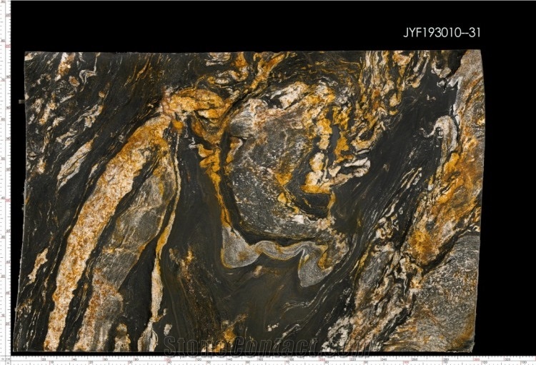 Shinny Gold Granite Island Tops