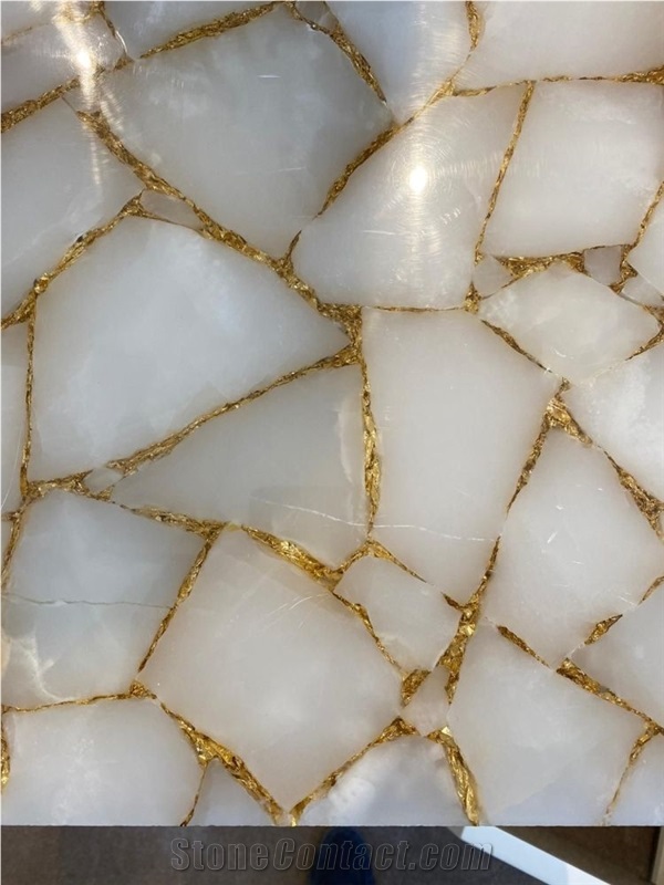 White Crystal Semiprecious Slabs