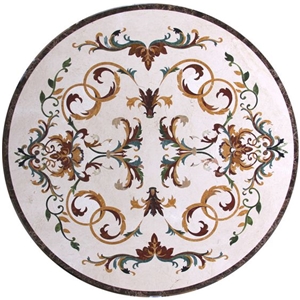 Marble Waterjet Cut Medallion for Floor