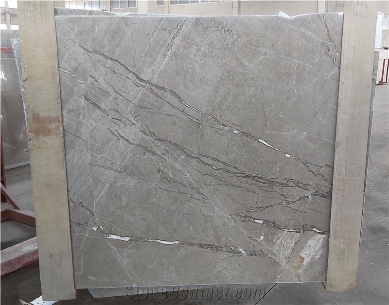 Shinning Cloud Marble Slabs, Tundra Grey Marble Slabs
