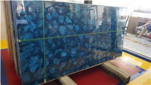 Blue Bubble Agate Semiprecious Stone Slabs For Countertops