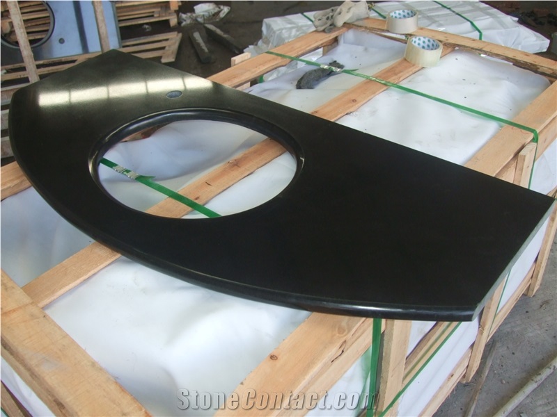 China Mongolia Black Granite Vanity Tops