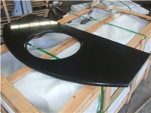 China Mongolia Black Granite Vanity Tops