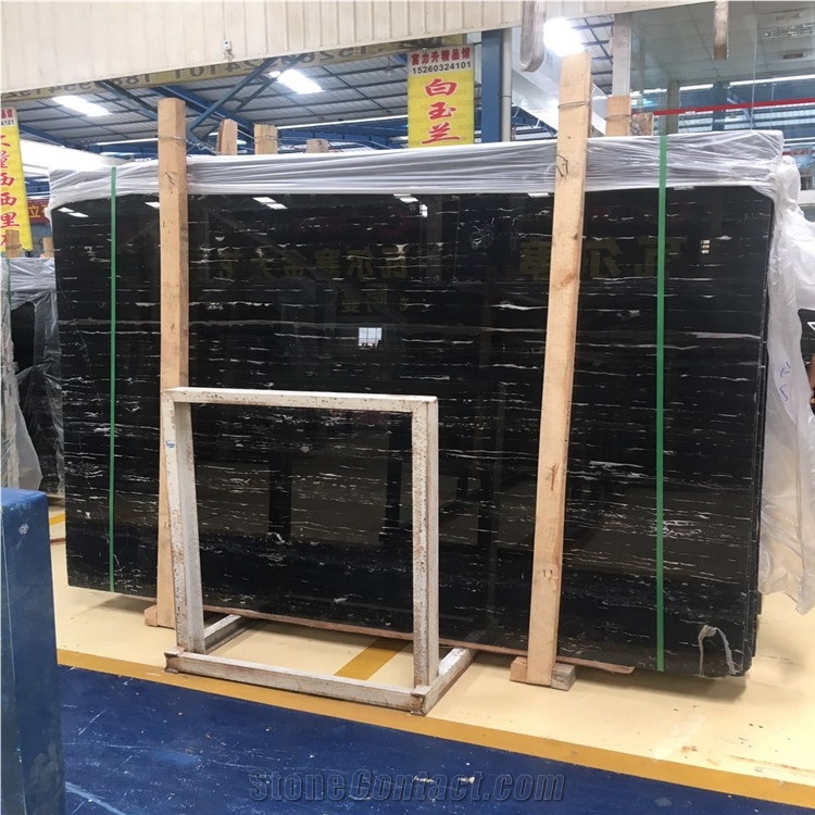 China Nero Portoro Silver Dragon Marble Slabs Tile