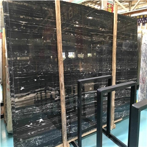 China Nero Portoro Silver Dragon Marble Slabs Tile