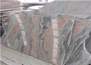 China Red Symphony Multicolor Red Granite Slabs