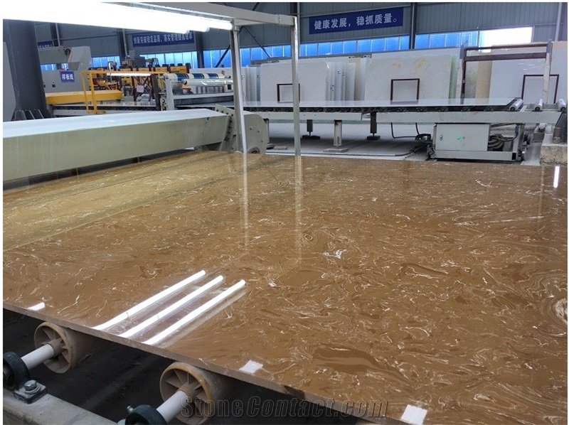 Finland Golden Emperador Artificial Marble Slabs