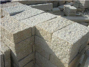 G682 Golden Yellow Garnet Granite Flamed Kerbstone