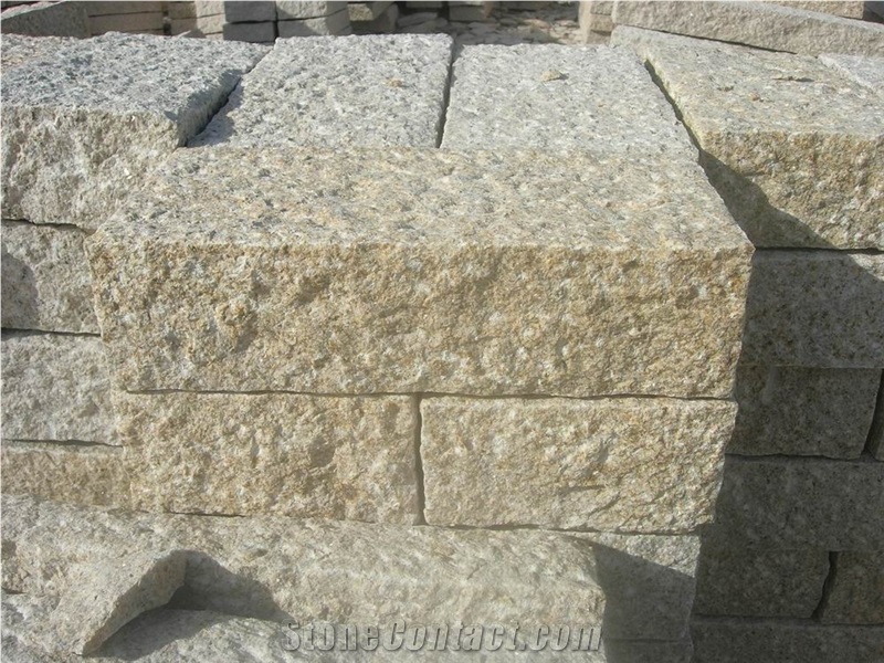 G682 Golden Yellow Garnet Granite Flamed Kerbstone