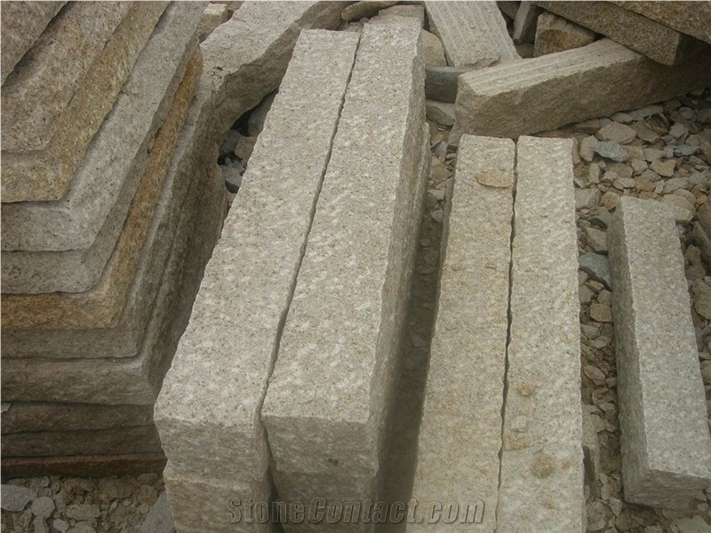 G682 Golden Yellow Garnet Granite Flamed Kerbstone