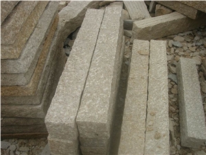 G682 Golden Yellow Garnet Granite Flamed Kerbstone