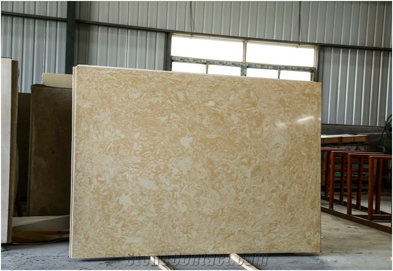 Gold Ivory Artificial Marble Slabs