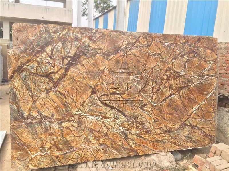 India Rainforest/Bidazar Brown Marble Slabs&Tiles