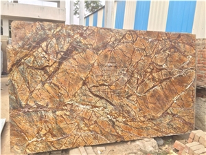 India Rainforest/Bidazar Brown Marble Slabs&Tiles