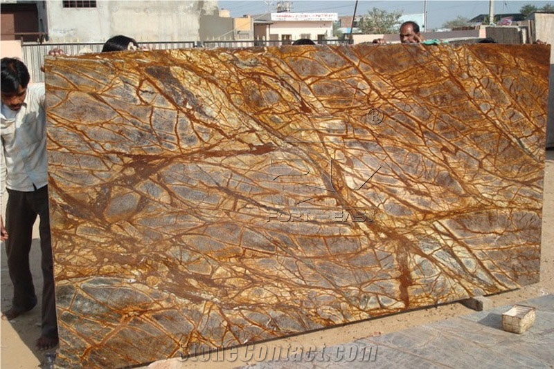 India Rainforest/Bidazar Brown Marble Slabs&Tiles